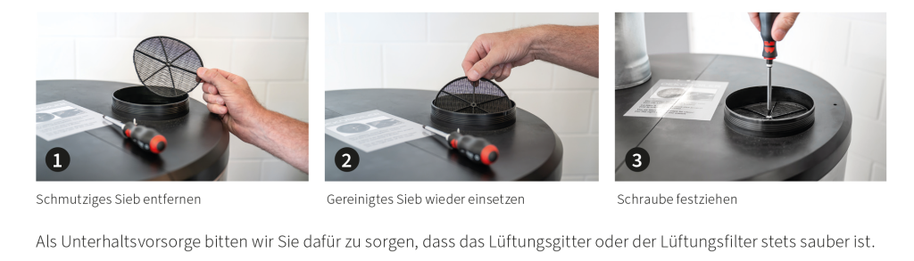 Reinigung des Lüftungsfilters in drei Schritten